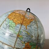 World map, terrestrial globe, Girard & Barrère edition, 1960s-70s