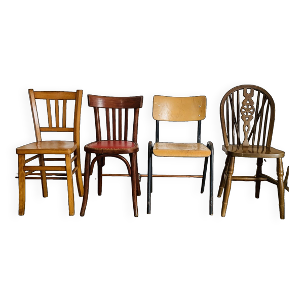 Ensemble de 4 chaises dépareillées