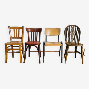 Set of 4 mismatched chairs