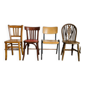 Set of 4 mismatched chairs
