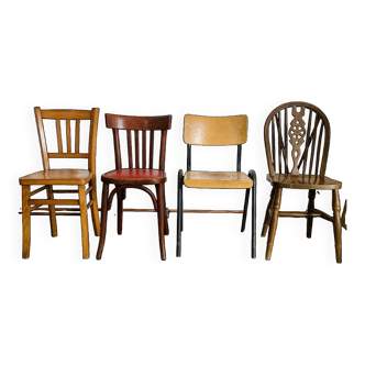 Ensemble de 4 chaises dépareillées