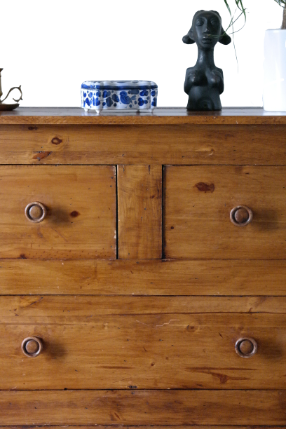 Rustic pine chest of drawers