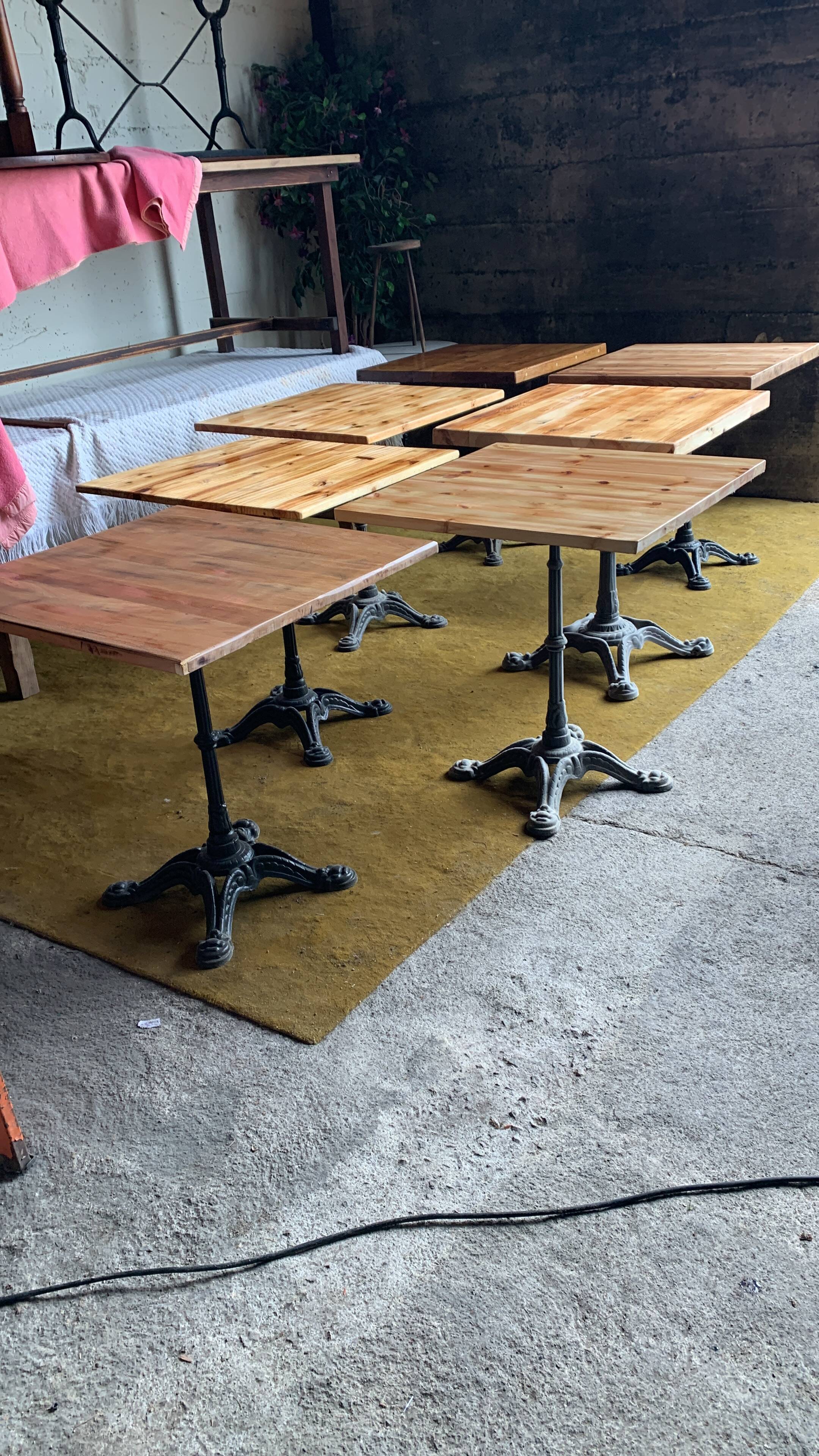 Raw wood bistro table