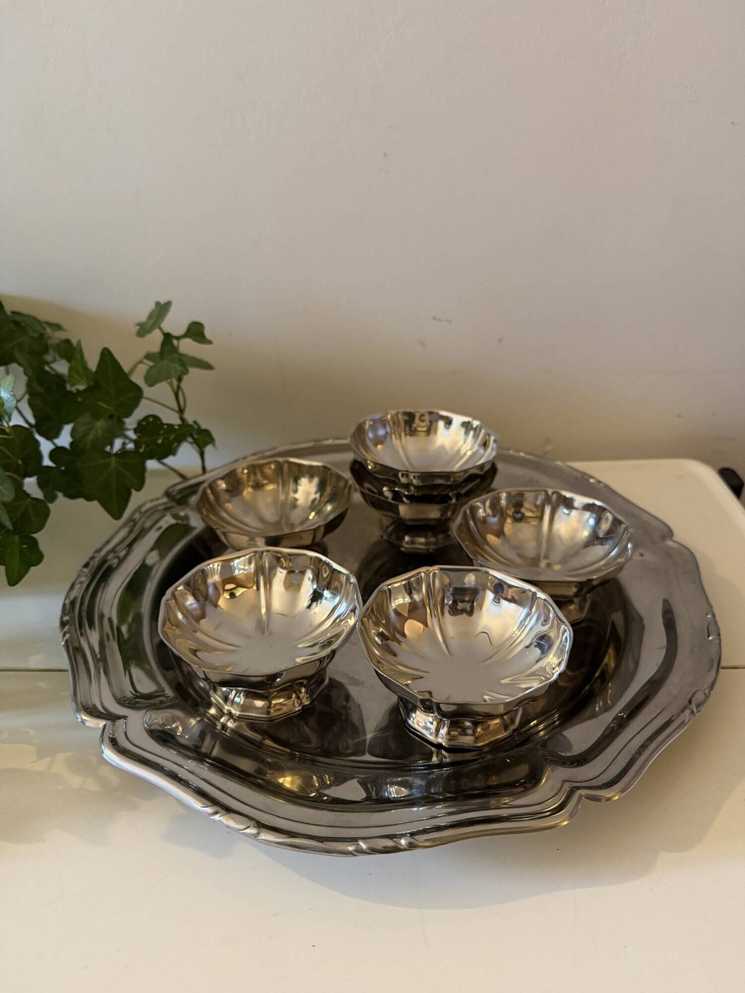 Set van 6 chrome coupes met schaal