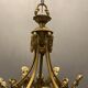 Vintage Bronze & Crystal Beaded Chandelier, 1950s
