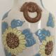 Glazed ceramic vase with polychrome decoration of sunflower flowers 36 cm