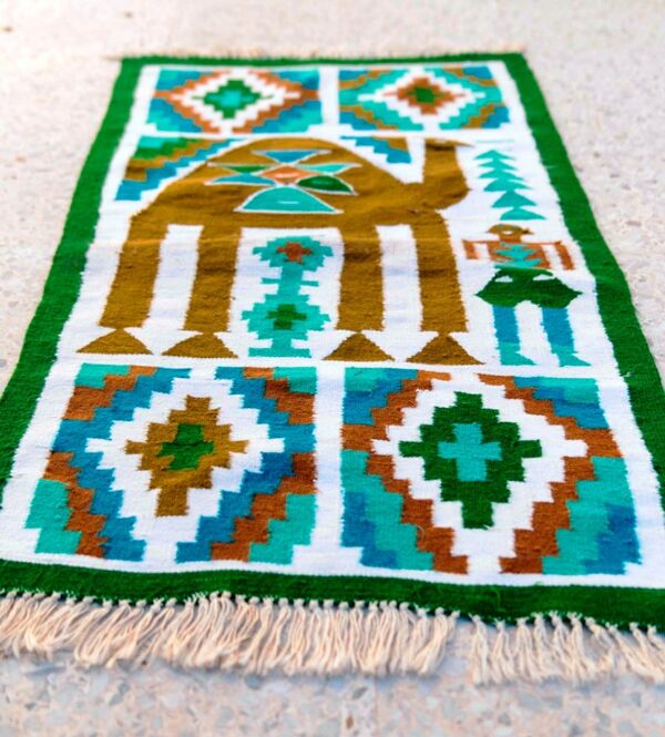 tapis kilim vert, tapis marocain