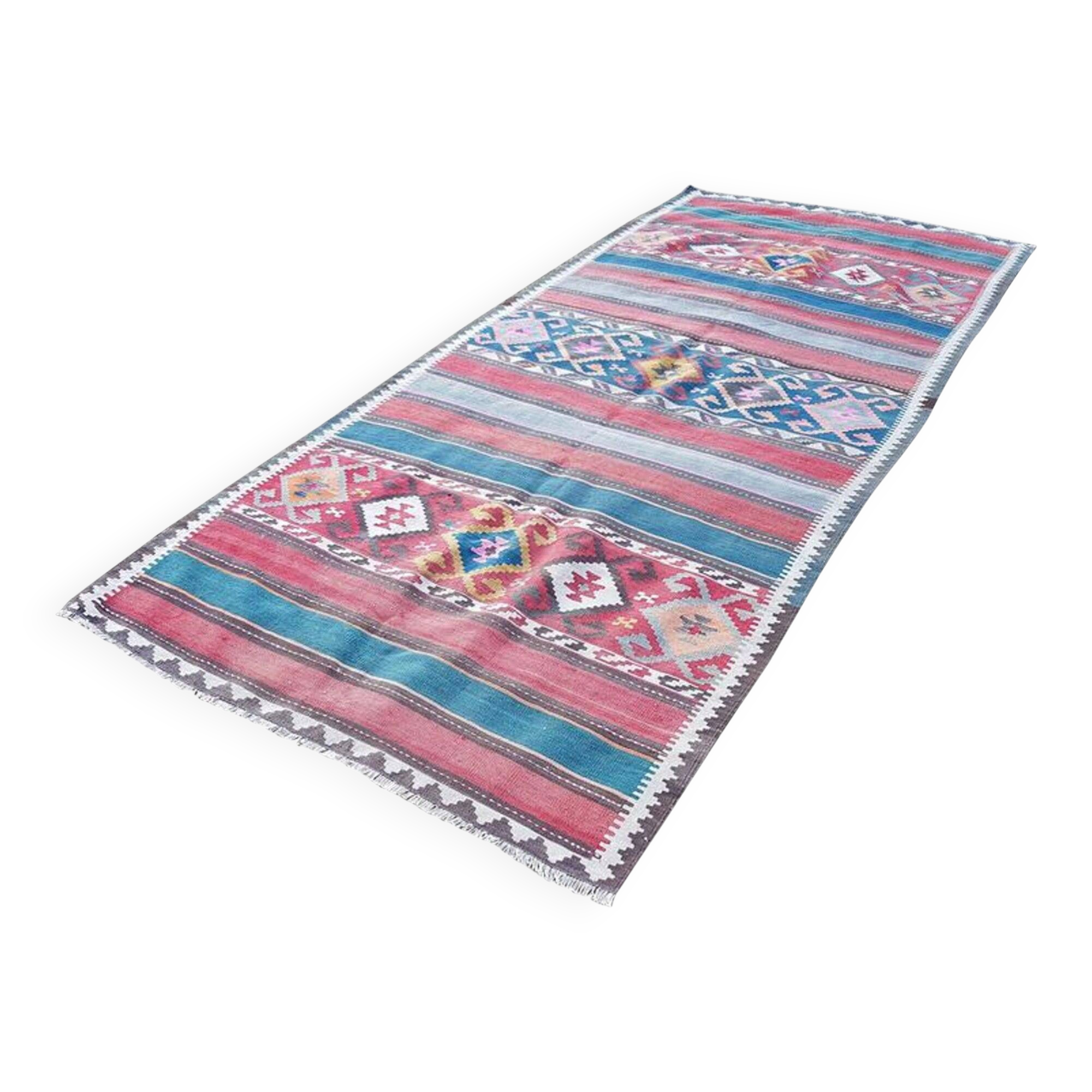 Vintage Turkish hallway rug 154x347 cm