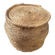 Vintage rattan grain basket