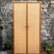 Vintage rattan and woven wicker wardrobe 1970s