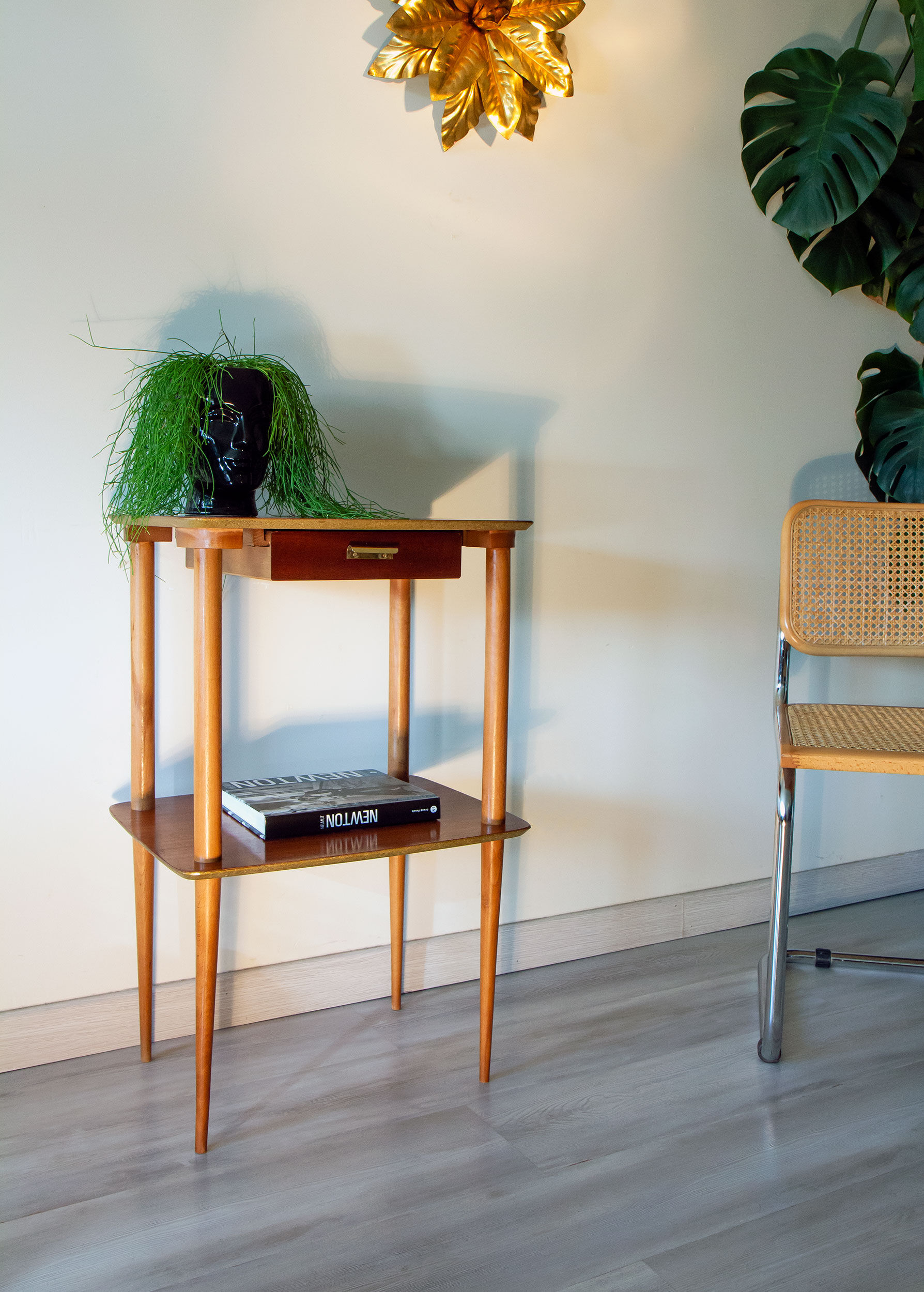 Fifth wheel console 60s, mahogany
