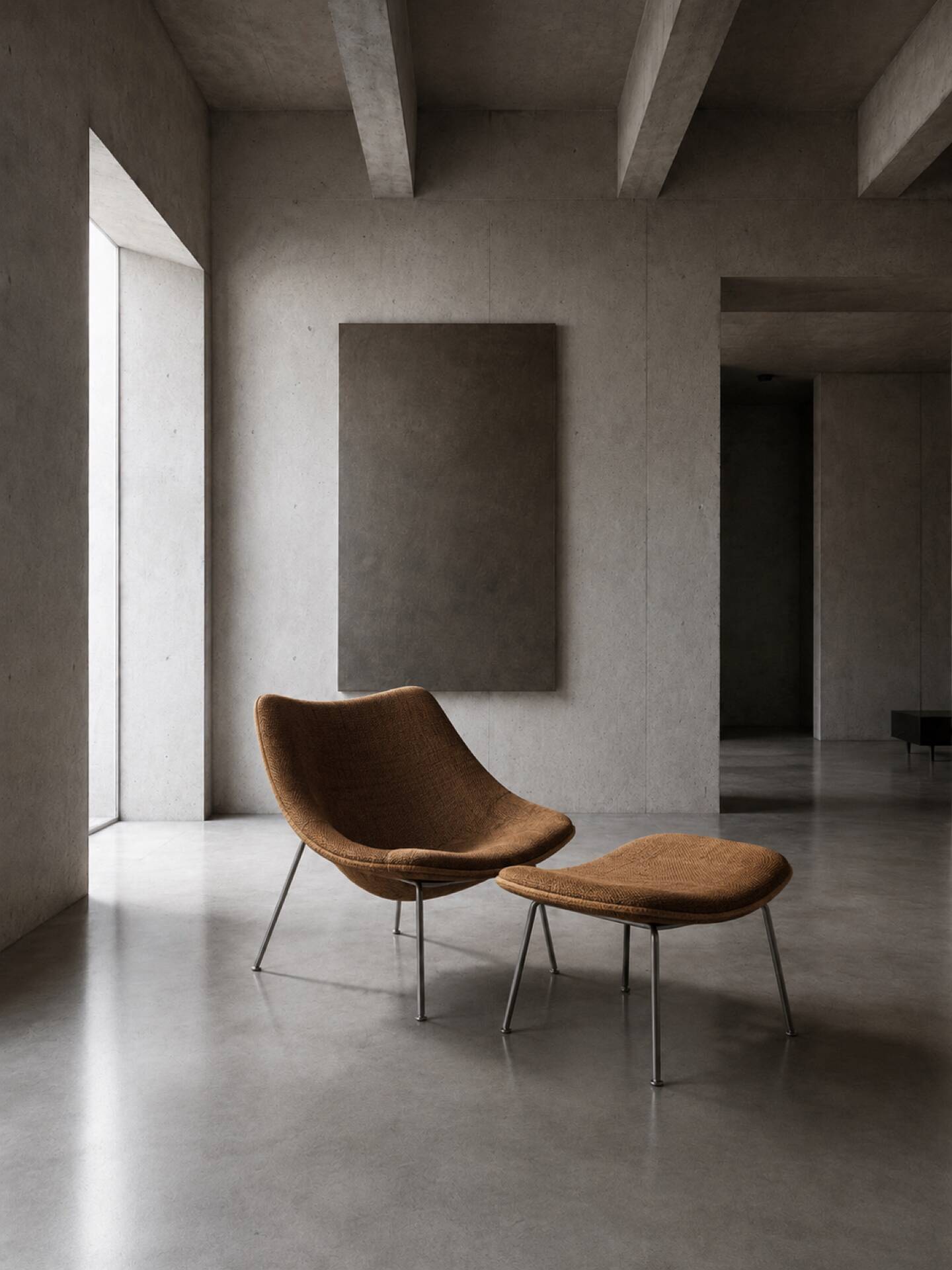Rare Oyster F157 & P157 ensemble by Pierre Paulin for Artifort – fabric