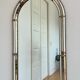 Large vintage Spanish Venetian-style wall mirror, brass, 1980s Hollywood Regency