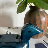 Decorative ceramic duck painted and signed, vintage