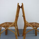 4 rattan chairs 50-60's
