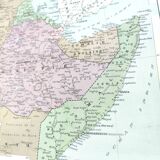 Carte ancienne Afrique Nord-Est Egypte Libye Soudan 1950