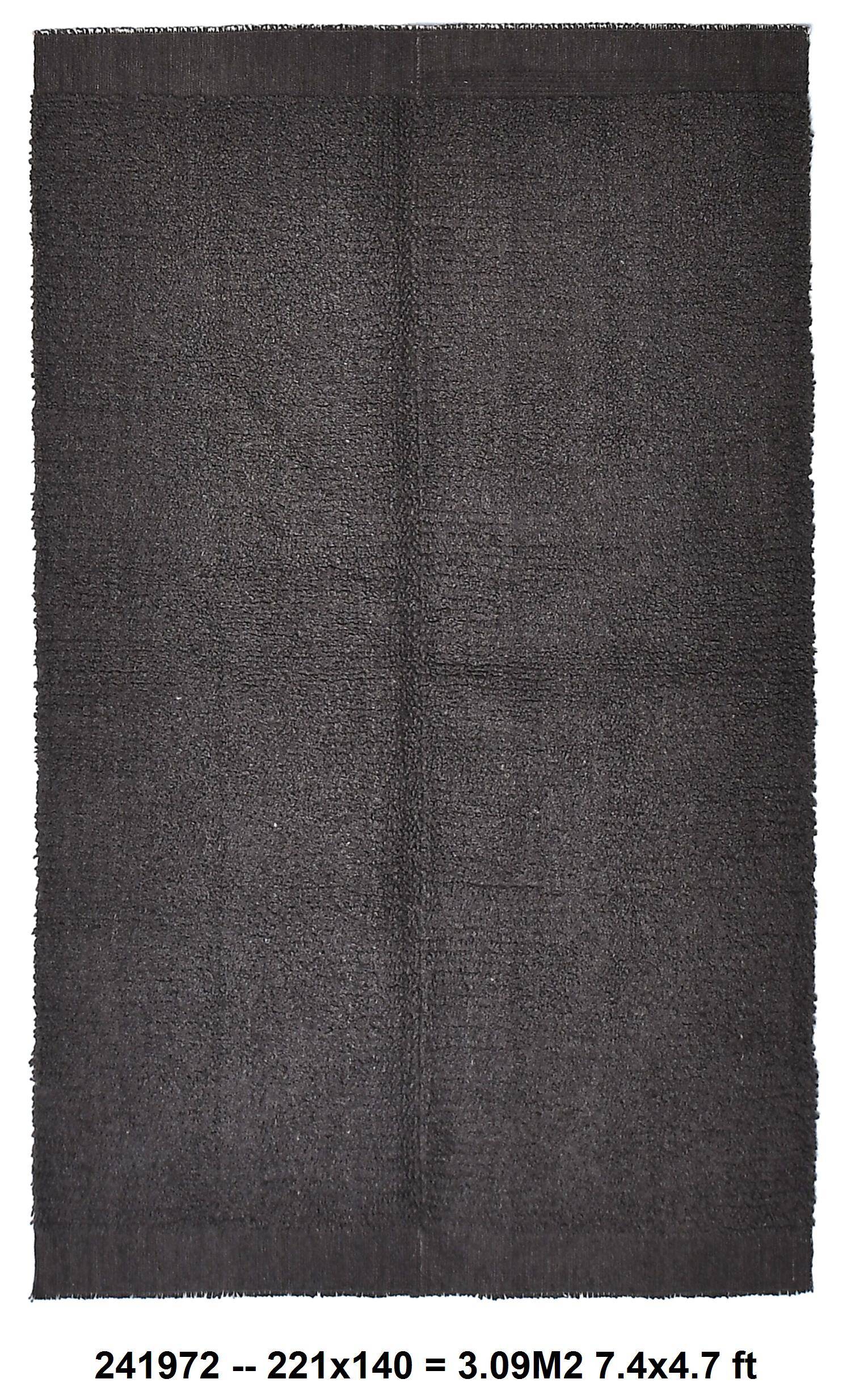 4x7 Brown & Gray Handmade Wool Vintage Rug 140x221Cm SK 241972