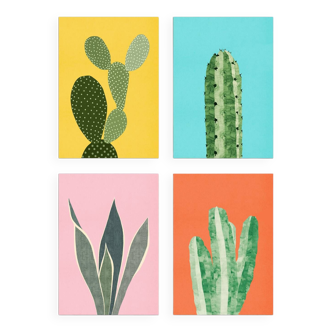 4 botanical art prints