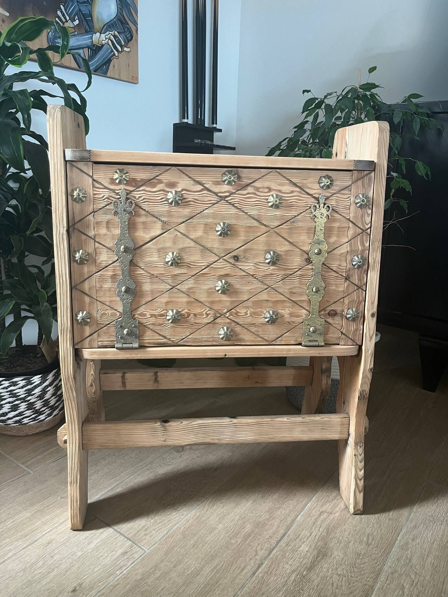 Bar Cocktail in Pine and Wrought Iron, Spain, 1960s