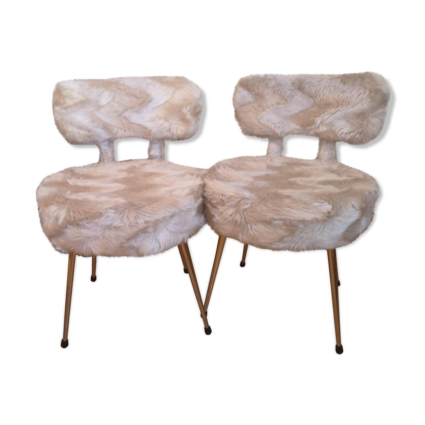 Pair of chairs pelfran moumoutes beige years 70