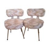 Pair of chairs pelfran moumoutes beige years 70