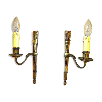 Pair of bronze directoire-style sconces