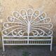Tete de lit peacock rotin blanc