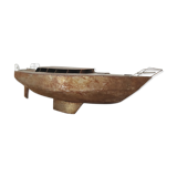 Vintage boat model in patinated metal