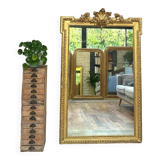 Miroir à fronton doré à la feuille d’or 164cm/99,5cm trumeau
