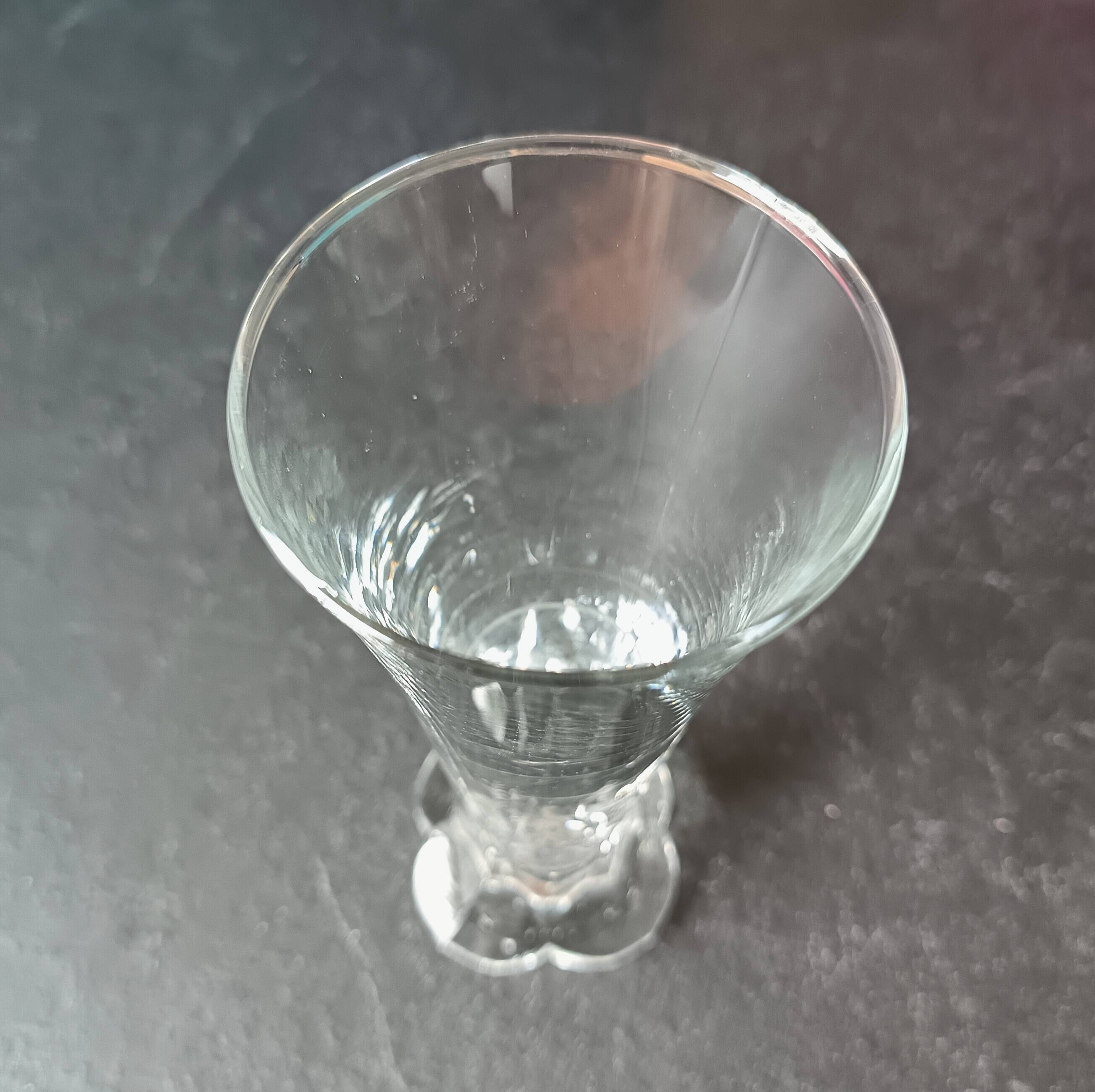 Pair of old pastis glasses with art deco dosage mark