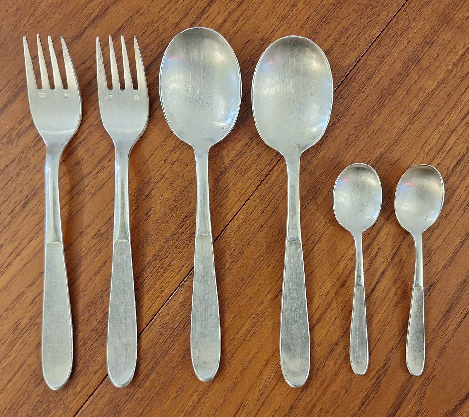 SFAM silver metal serving set for 2