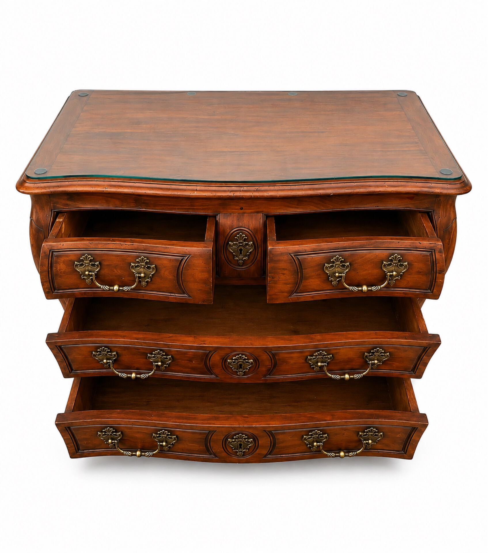 Bordeaux Louis XV Tomb Commode Solid Mahogany and Bronze 18th Century
