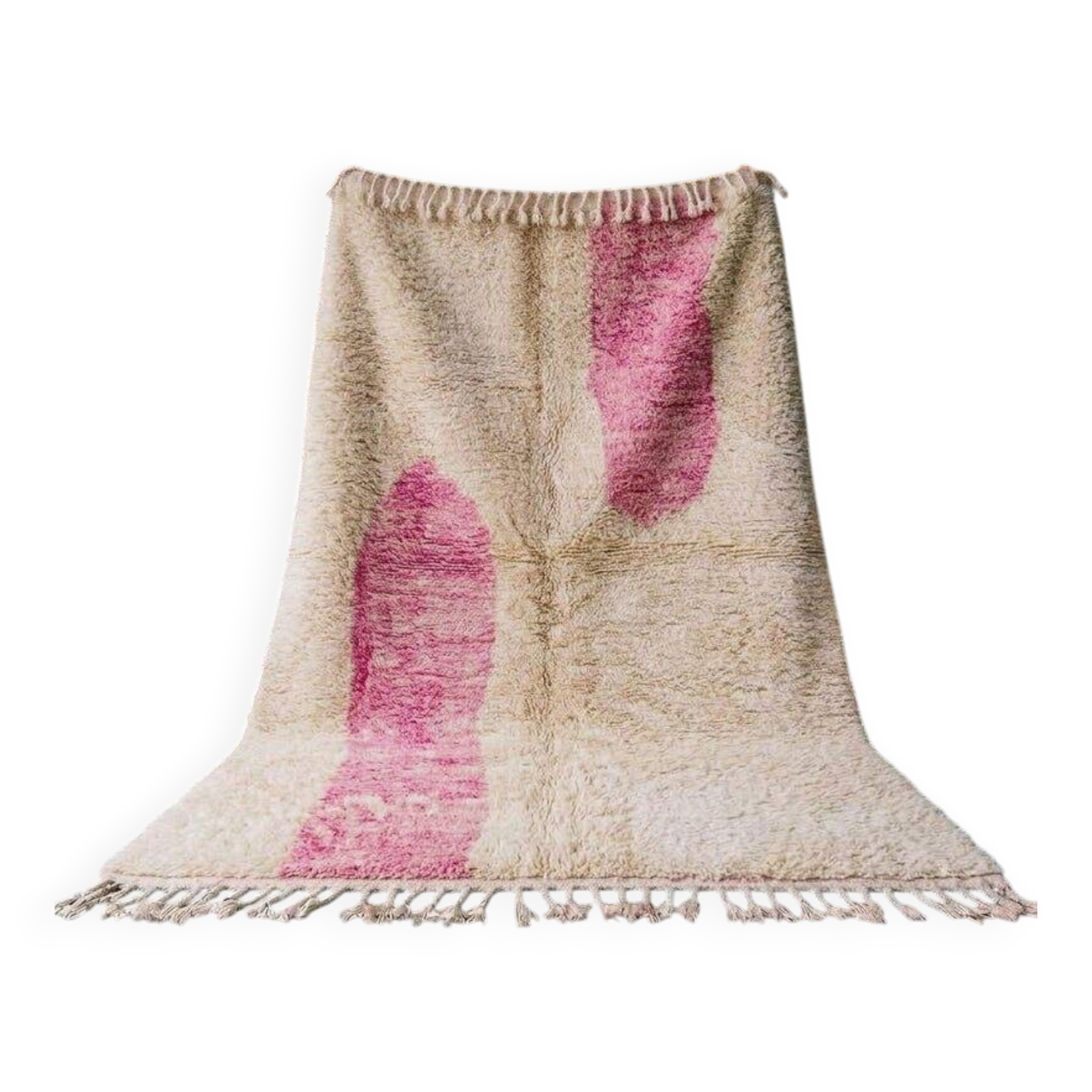 Handwoven natural wool rug, traditional artisan 2/3 m