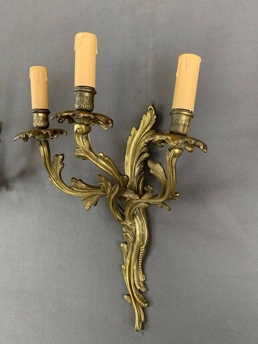 Paire d’appliques murales en bronze, XIXème siècle