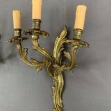 Paire d’appliques murales en bronze, XIXème siècle