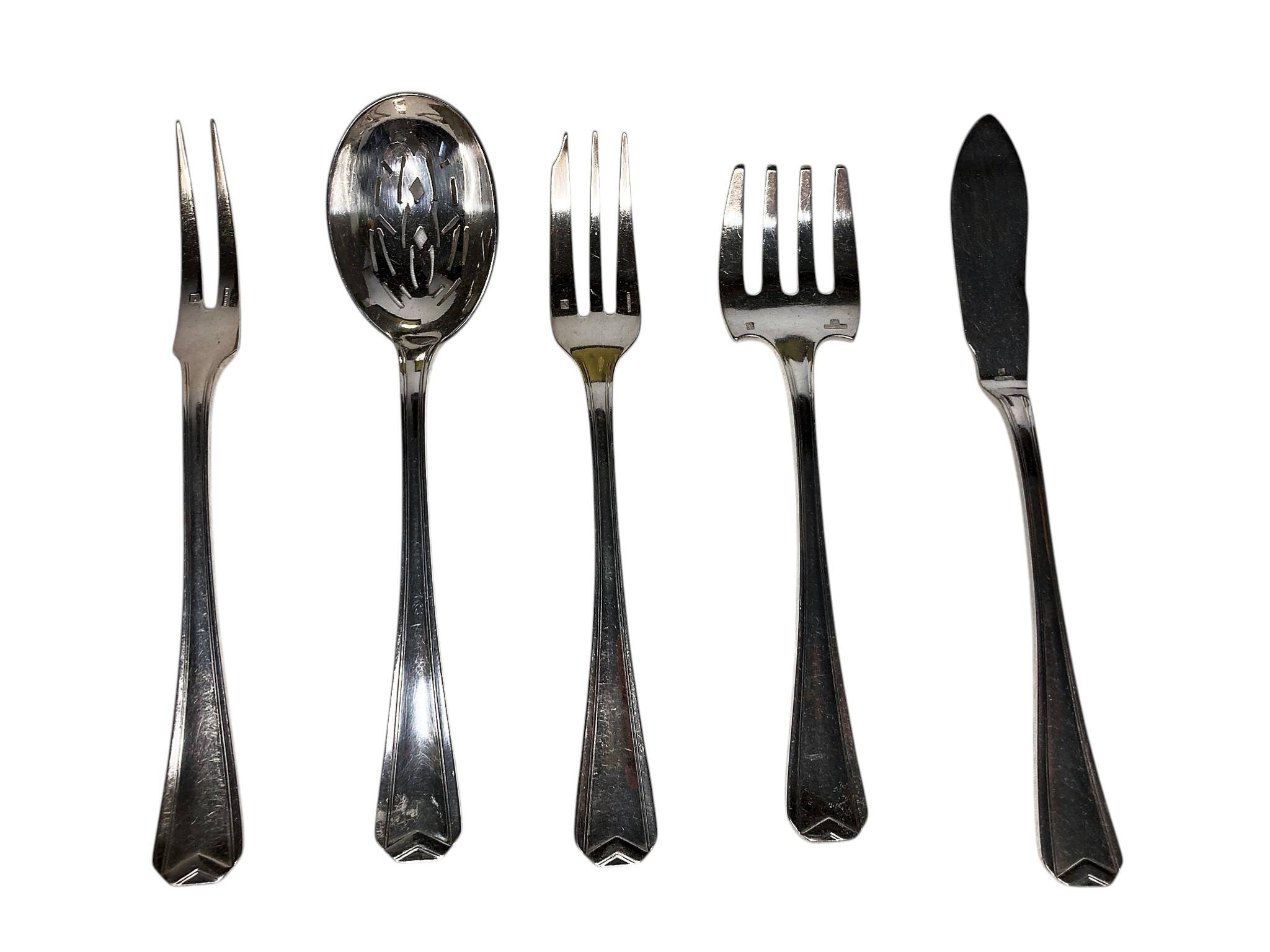 Tableware, silver-plated metal confectionery service by Christofle circa 1940.