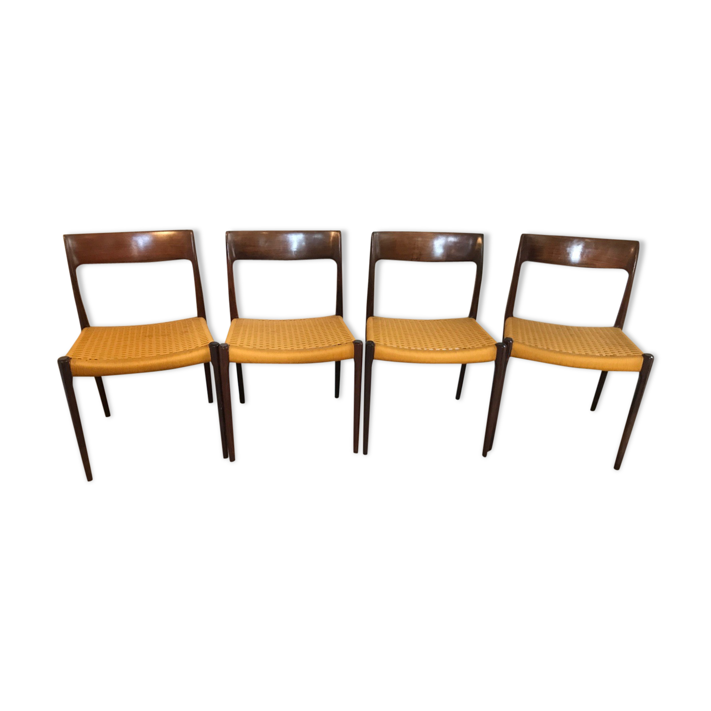 Set of four chairs Möller 77 rope