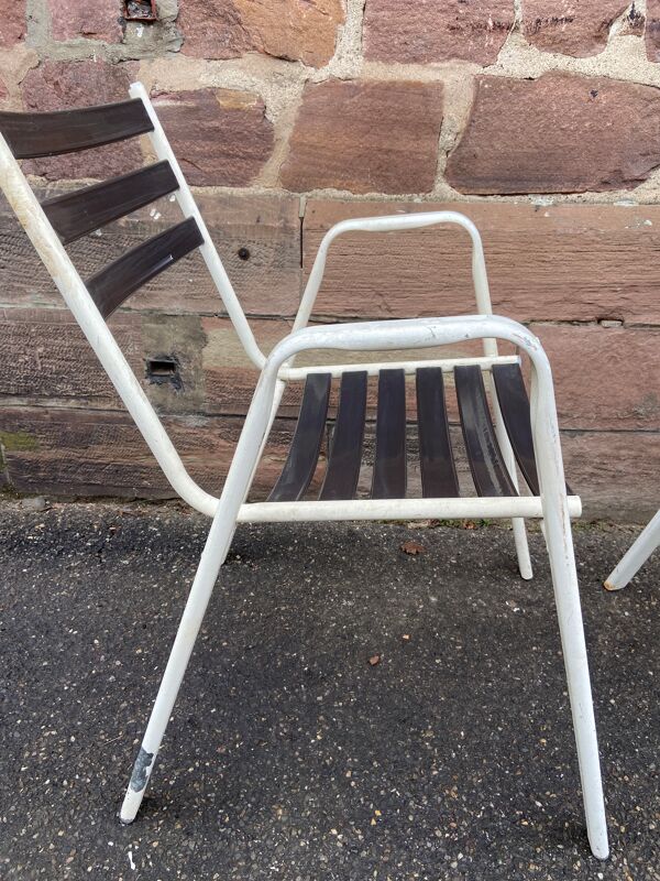 Set de 8 chaises de jardin terrasse vintage 1970