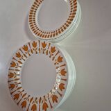 Set of 17 vintage Sarreguemines plates – Capri Ligoin model – orange