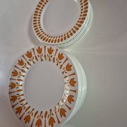 Set of 17 vintage Sarreguemines plates – Capri Ligoin model – orange