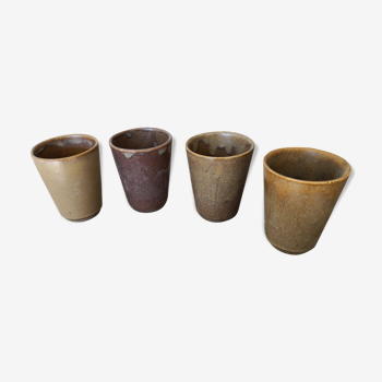 Tasses en grès anciennes Digoin