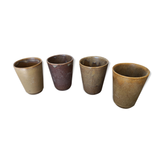 Tasses en grès anciennes Digoin