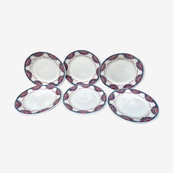 Assiettes plates anciennes motif art deco