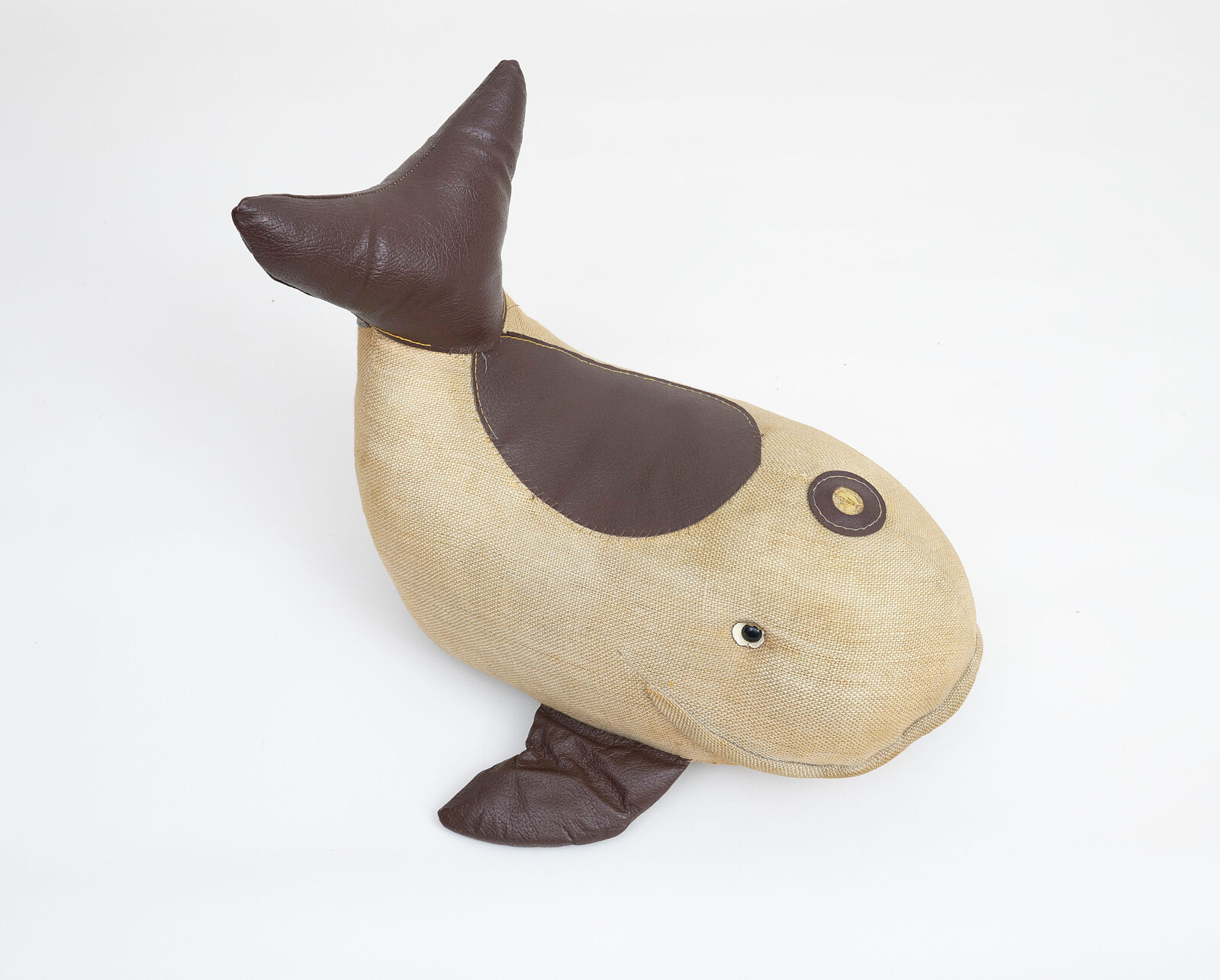 Vintage whale therapeutic toy by Renate Müller for H. Josef Leven, Sonneberg, 1960s