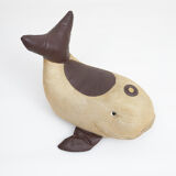 Vintage whale therapeutic toy by Renate Müller for H. Josef Leven, Sonneberg, 1960s