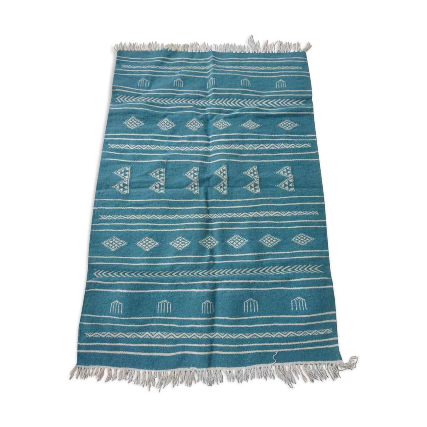 Kilim blue and white handmade  95x140cm