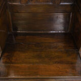 Chaise d'agnelage anglaise ancienne à capuchon du XVIIIe siècle, de forme particulière.