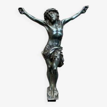 Christ en bronze doré, signé, 18eme, France