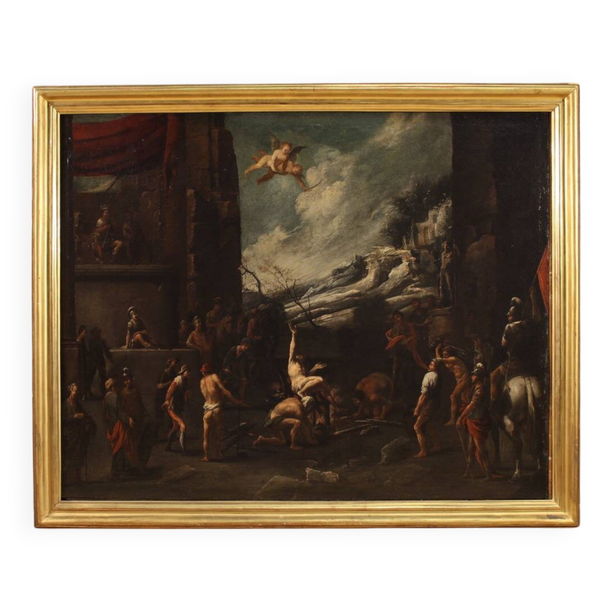 Great 17th-century religious painting, Martyrdom of Saint Lawrence