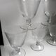 Set of 6 large crystal wine glasses engraved 60s